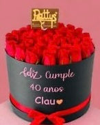 Caja 40 Rosas Personalizada