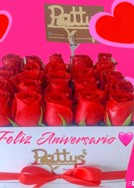 Elegante Flowers box rosas