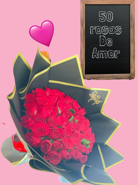 Romántico ramo 50 besos